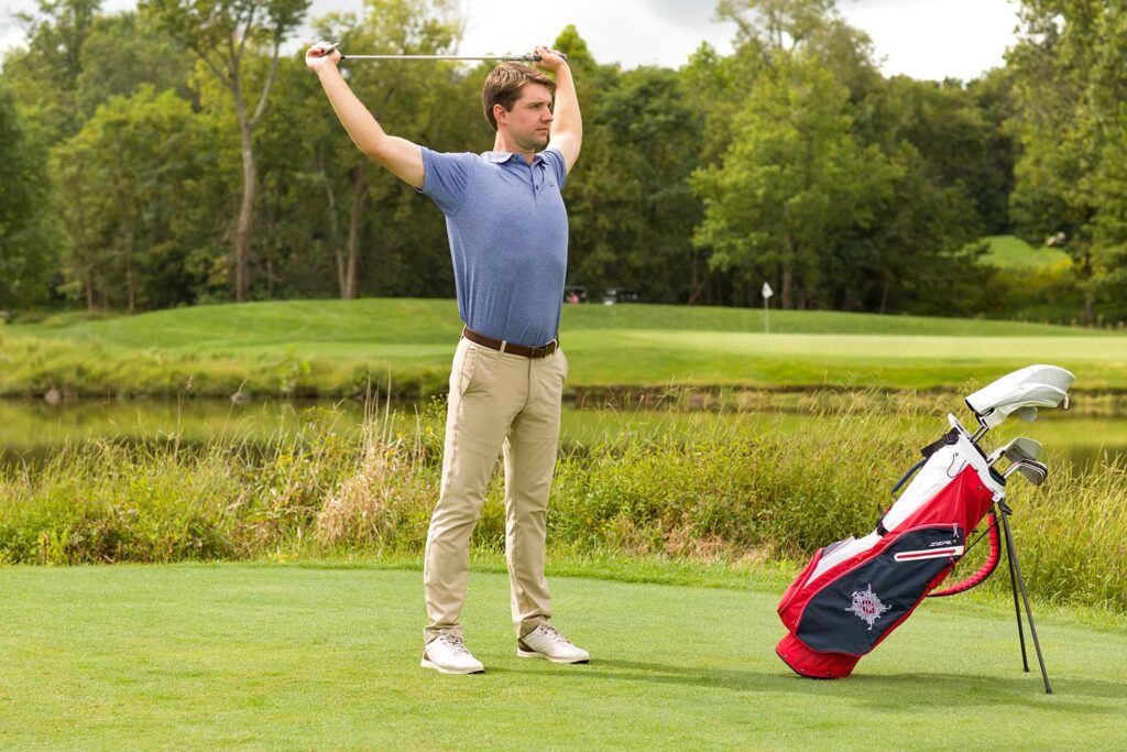 Golfer stretching