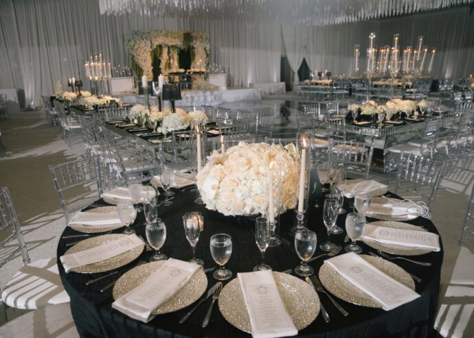Wedding reception banquet setup