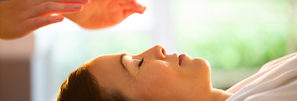 Woman getting a facial