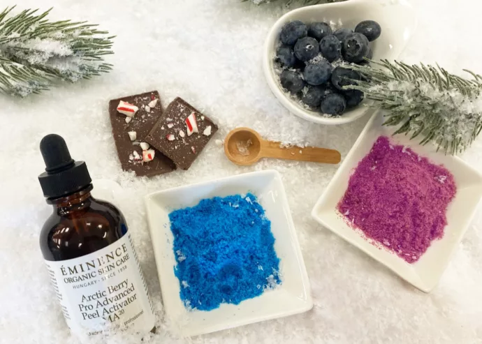 Spa essentials including bath scrubs, lavender, and facial oil at Lansdowne Spa