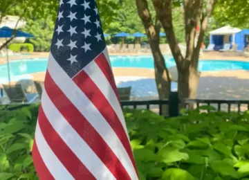 USA Flag at Pool