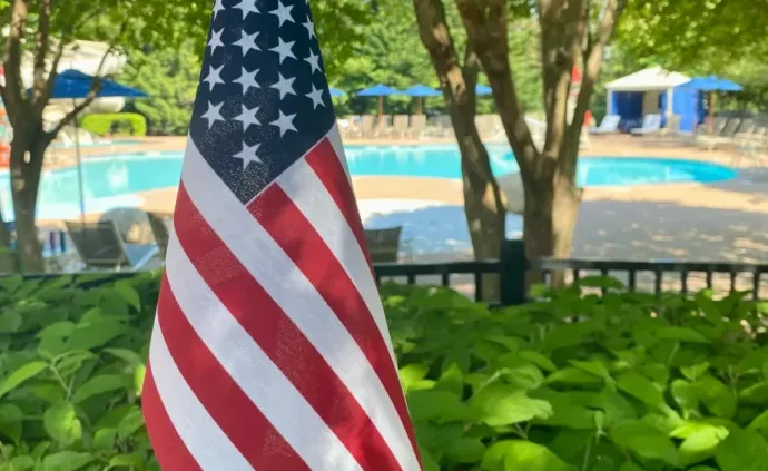 USA Flag at Pool